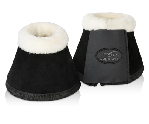 Pferdehufe Schutz Hufglocken mit Wildleder und synthetischem Lammfell, robust und stoßdämpfend für Training und Turniere