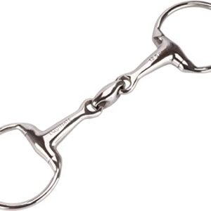 Anatomisches Gebiss aus Edelstahl für Pferde, doppelt gebrochen und 12,5cm lang, perfekt geeignet für Hengste mit Anlehnungsschwierigkeiten