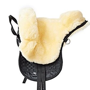 Hochwertiger Fellsattel aus echtem Merino Lammfell für Pferde, baumloser Bare-Back-pad für komfortables Reiten