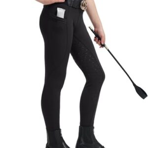 Bequeme Reithose für Mädchen und Kinder mit Silikonmuster, elastischen Beinen und zwei Seiten Taschen zum Reiten.