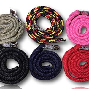 Führstrick mit Panikhaken für Pferde und Ponys in Dunkelblau - sicherer Anbindestrick mit variablen Designs