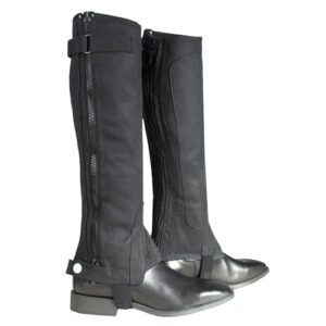 Mini Chaps für Damen zum Reiten, schwarze Halbchaps in XL/W