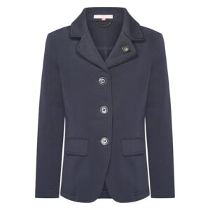 Turnierjacke für Kinder, Navy, 140 cm, Imperial Riding IRH Basic, 3-Knopf-Verschluss, ungefüttert, Pattentaschen und Rückenschlitze