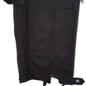 Kerbl Minichaps Classicstretch, ein Halsband für Hunde in Schwarz, Größe M, mit elastischem Sohlenriemen und Klett-Feststellband.