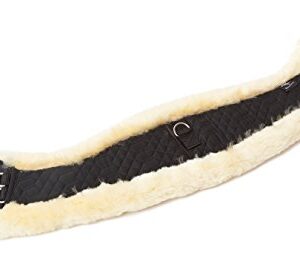 Hochwertiger Lammfell Sattelgurt für dressuriertes Reiten, schwarz/medium 26" 65cm