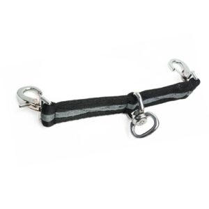 Longierbrille für Pferde mit Karabinern - ideal für das Longieren und Gymnastiktraining, schwarz-grau Farbe