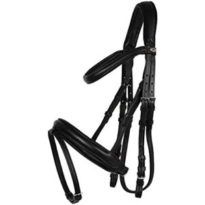Trensenzaum Soft Comfort schwarz Vollblut, hochwertiges Reitzeug mit weichen Leder und anatomisch geformtem Genickstück für Pferde mit Vollblut-Morphologie