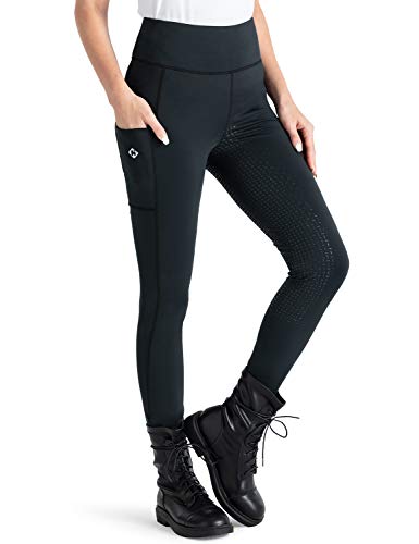 Damen Reitleggings mit Silikon-Vollbesatz und Silikongrip, perfekte Reitleggings für Frauen, Schwarz, Größe XXL