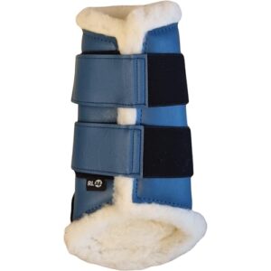 Gamaschen für Pferde mit weichem Teddyfutter und Klettverschlüssen - anatomisch geformt und stoßabsorbierend - komfortable Pferde-Reitgamaschen