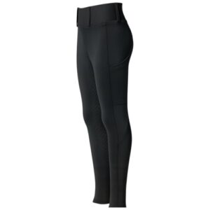 Kinderreitleggings Selina mit Handytasche, schwarze Reithose für Kinder, PFIFF 103100