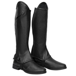 Elegante Chaps für den Reitsport in Schwarz mit Silikonaufdrücken auf der Innenseite