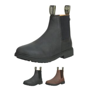 Reitstiefeletten für Damen - Chelsea Boots aus Leder mit Ortholite-Innensohle und TRX-Sohle - Wasserabweisend, langlebig und pflegeleicht - Schwarz - Größe 39