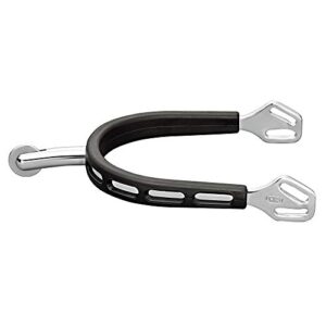 Hochwertige Ultra FIT Extra Grip Sporen mit kleinem Ballrad für Reiter und Pferdebesitzer, bestehend aus Einzelstück-Spure mit Weichgummi-Überzug und intelligenten Riemenfachrungen.