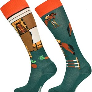 Bequeme Reitsocken mit bunten Motiven und hochwertiger Baumwolle für Damen, Mädchen und Kinder. Ideal für sportliche Aktivitäten wie Reiten.