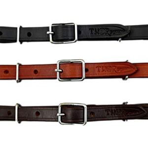 Western Kinnriemen für Pferde - Leder in Schwarz, verstellbar, 13–15 mm