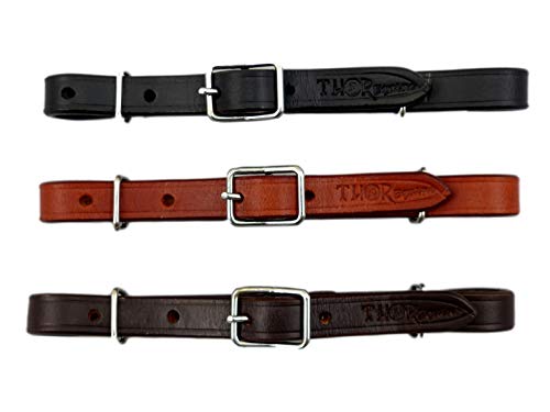 Western Kinnriemen für Pferde - Leder in Schwarz, verstellbar, 13–15 mm