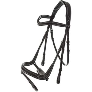 Hochwertiges Reithalfter für Pferde mit englischem Design-Stil und weichem Griff, ideal für sensiblere Tiere