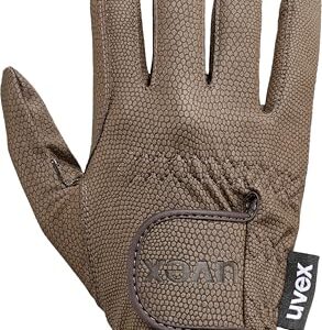 Dehnbarer Reithandschuh von Uvex Sportstyle - brauner Handschuh mit guten Grip und strapazierfähig - geeignet für Damen und Herren