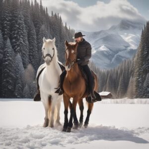 Country-Stiefel als Geschenkidee für Reiter in einer winterlichen Landschaft