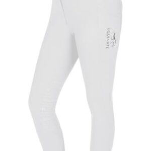 Elegante Reithose mit Kniebesatz und Grip Handytaschen, atmungsaktiv und elastisch, 40 Weiss