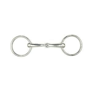 Gebrauchtes Gebiss für Pony Islandpferde oder Shetty, rostfreier Edelstahl mit glatter Oberfläche und beweglichen Ringen von 65 mm Durchmesser