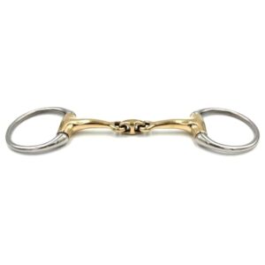 Equine Smile Gebiß mit Olivenkopfringe aus Kupfer und Edelstahl, hochwertig und langlebig für Pferde, Doppelt gebrochenes Mundstück für empfindliche Mäuler