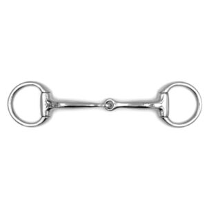 Hochwertiges Olivenkopfgebiss aus Edelstahl für Pferde, einfach gebrochen und mit Ringdurchmesser 45 mm und Gebissstärke 13 mm