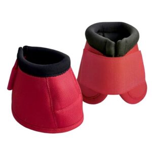 Gallopoff Hufglocken 2er Set - Stoßdämpfend & Scheuerfrei, Ballenschutz für Pferde aus Neopren, Weiche Schutzglocken mit Klettverschluss für Training & Weide Rot XL