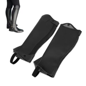 Half Chaps für Kinder, REIT Gamaschen Schutz-Ausrüstung, Unisex, Leder mit Reißverschluss