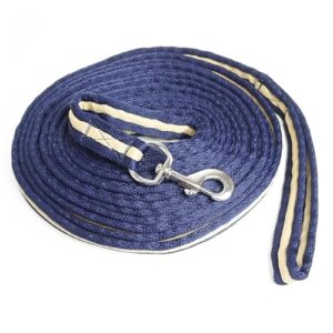 Longierleine für Pferde, ideal für Bodenarbeit und Gymnastik, 8 Meter Länge, dunkelblaue Farbe