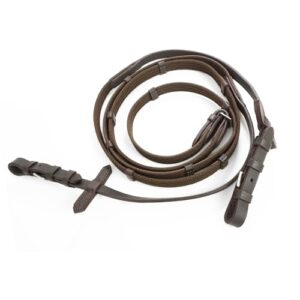 Pferdelinis Trensen Zügel für Pferde, langlebige Gurtzügel in Schwarz oder Braun, Breite 18mm, Länge 2,9m (Braun)