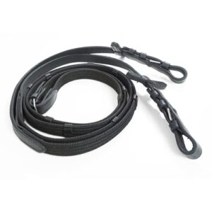 Pferdelinis Trensen Zügel, langlebige Gurtzügel in Schwarz oder Braun, Breite 18mm, Länge 2,9m