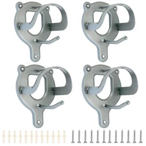 4 Stück Sattelhalter für Pferde, Trensenhalter aus Metall mit Halterung und Haken für Zaumzeug und Zügel