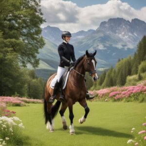 Reiter mit Sprenger Ultra FIT ExtraGrip Sporen Comfort Roller Vertical in einer atemberaubenden Landschaft