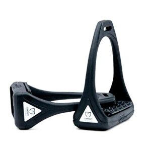 Steigbügel aus flexiblen Kunststoff mit großer Auflagefläche, schwarz, sicherer Hufschutz für Pferde oder Haustiere, robust und rutschfest