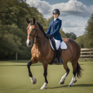 Ein Junge oder Mädchen beim Reiten mit einem Turnierjacket aus verschiedenen Marken wie Equitheme, PIKEUR, HKM und START getragen.