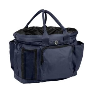 Praktische Putztasche für Pferdepflege mit vielen Fächern und stabilen Boden, ideal für Stall und Turnier