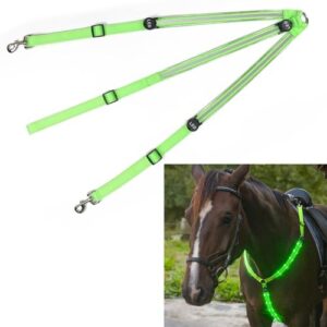 LED Pferdegeschirr mit verstellbaren Straps, ideal für den Pferdesport und erhöhte Sichtbarkeit in Low-Light-Bedingungen.