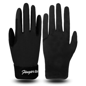 Kinderreithandschuhe, Reithandschuhe für Mädchen und Jungen, schwarze Reiterhandschuhe XL, FINGER TEN Reitkleidung