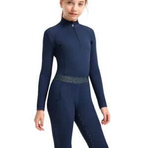 Reit-Outfit für Kinder Mädchen Reitleggingen Sommer mit Knie-Patch und Taschen, ideal für tägliches Reiten und Turniere