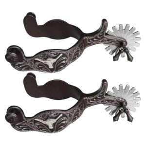 Handgravierte Western-Sporen mit Rädchen für Damen und Herren, hochwertiger Stahl, klassisches Reitsporen-Design