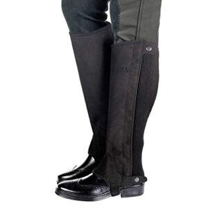 Komfortable und atmungsaktive Reitletten für Kinder im Alter von 4 bis 12 Jahren, unisex, aus hochwertigem Mikrofaser- und Wildlederimitat gefertigt, elastische Stoffeinsätze und Druckknopfverschluss