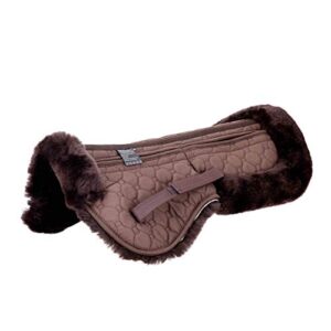 Merauno Lammfell Korrektur Pad - hochwertiges Sattelkissen für Pferde mit echter Lammwolle und gesteppter Baumwolle, 4 Stück Filzeinsätze, perfekt für Pony & Warmblut