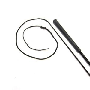 Bogenpeitsche aus hochwertigem Material mit Super-Grip-Griff und optimaler Reichweite für Reiter, 120 cm oder 100 cm Länge, 3 Farben: schwarz, braun oder beige