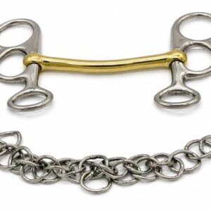 Pelham Fahrgebiss Stange mit Kette für Pferde, Tysons Breeches Produkt, hochwertige Materialien, verbesserte Akzeptanz im Pferdemaul, speziell geeignet für Pelham-Fahrgebisse