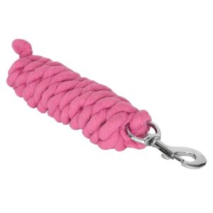 Führstrick für Pferd mit Karabinerhaken, Baumwollen Anbindestrick für Pony, Führleine für Esel und Ziege mit Snap Karabiner in Rosa