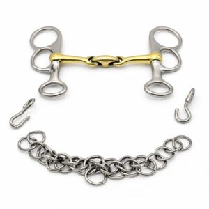 Tysons Breeches Pelham Fahrgebiss mit Kinnkette für Ponys und Kleinpferde, verschiedene Größen verfügbar