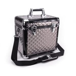 Putzbox für Reiter, kleine Schrankenbox in Platin-Silber, ideal für Ausritte und Reitsport