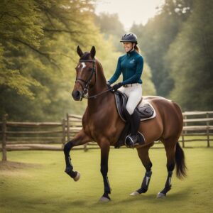 Reiterin mit Pferd, Geschenke für Damen zum Reiten, BALEAF Reithose, Sattel- & Zaumzeug