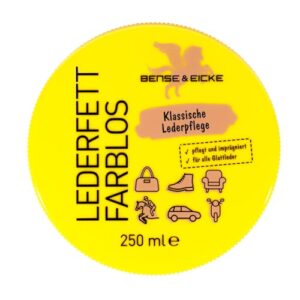B & E Lederfett - 250 g - farblos, intensive Pflege und Schutz für Leder